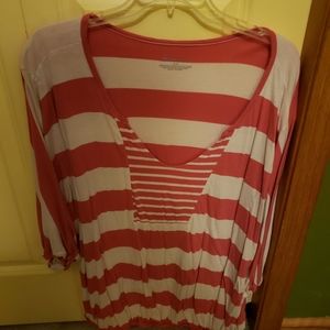Lane Bryant 3/4 length striped shirt